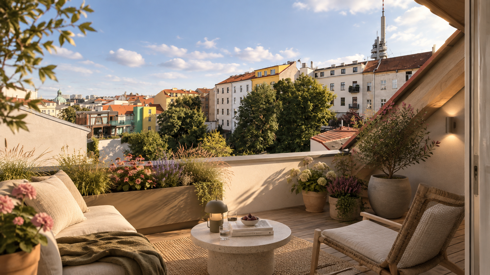 Terasa s výhledem na Žižkov